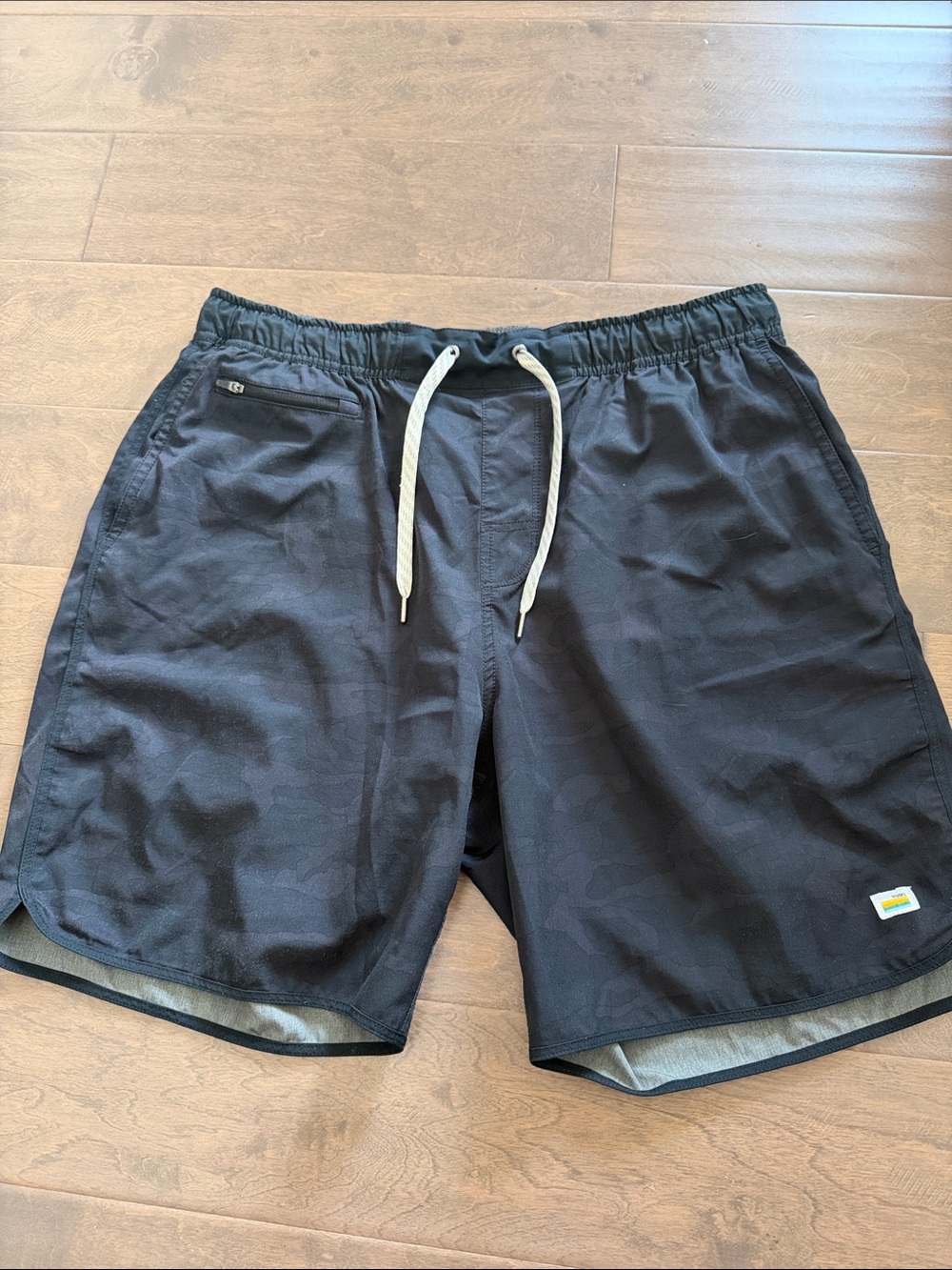 Vuori Black Camo Men’s Shorts with Drawstring